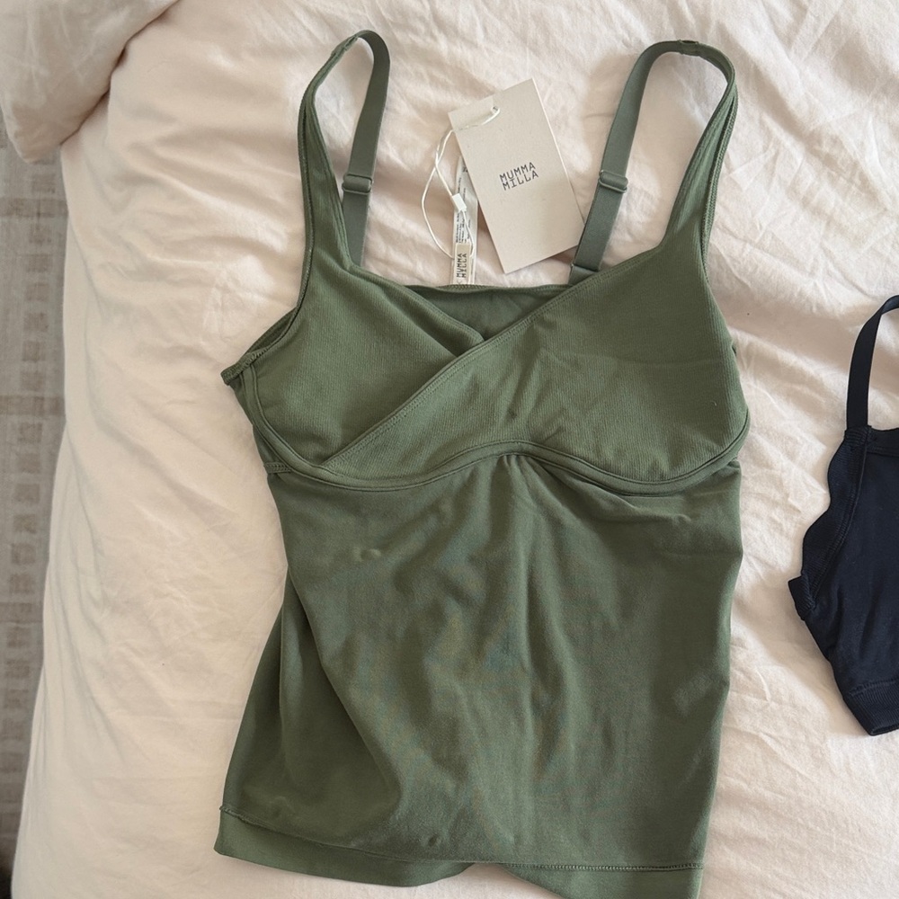 MUMMA MILLA Olive Green Tank Nursing Top